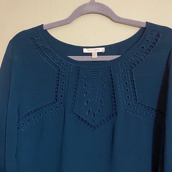 Skies Are Blue Dark Teal Blouse - Picture 3 of 5